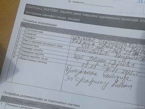 Prikupljanje potpisa obrazac