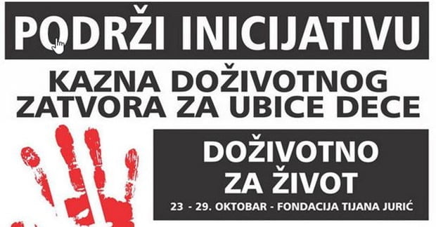 Tijana Jurić doživotna kazna inicijativa plakat
