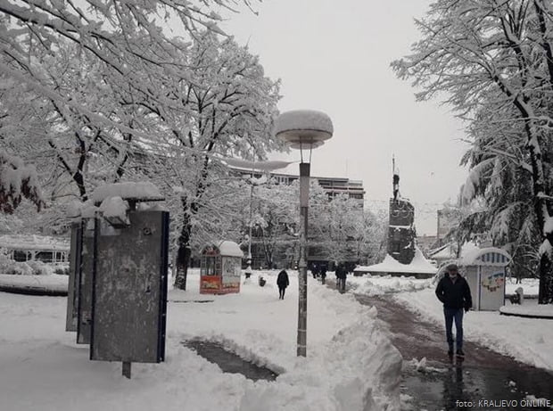 Kraljevo trg sneg 11 jan 2021