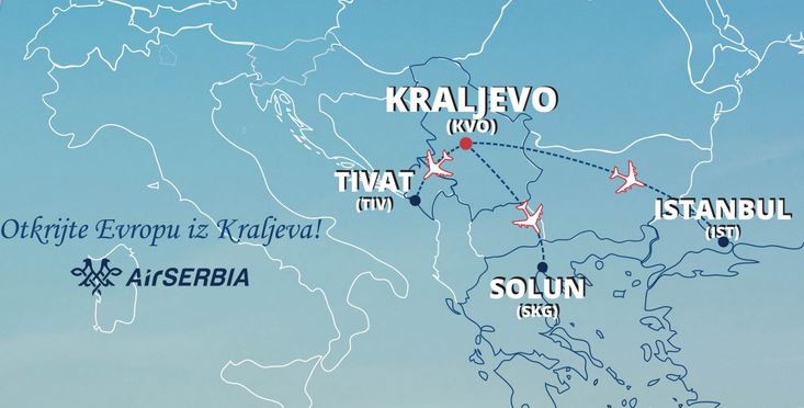 Sa aerodroma „Morava“ krenuli su sezonski letovi za Solun i Tivat. Oni koji žele u Grčku, letovi će biti utorkom i subotom, a u Crnu Goru sredom i petkom.